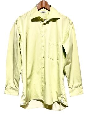 Jack Lipson Signature Italian Fabric Sage Green Cotton Dress Shirt 16R